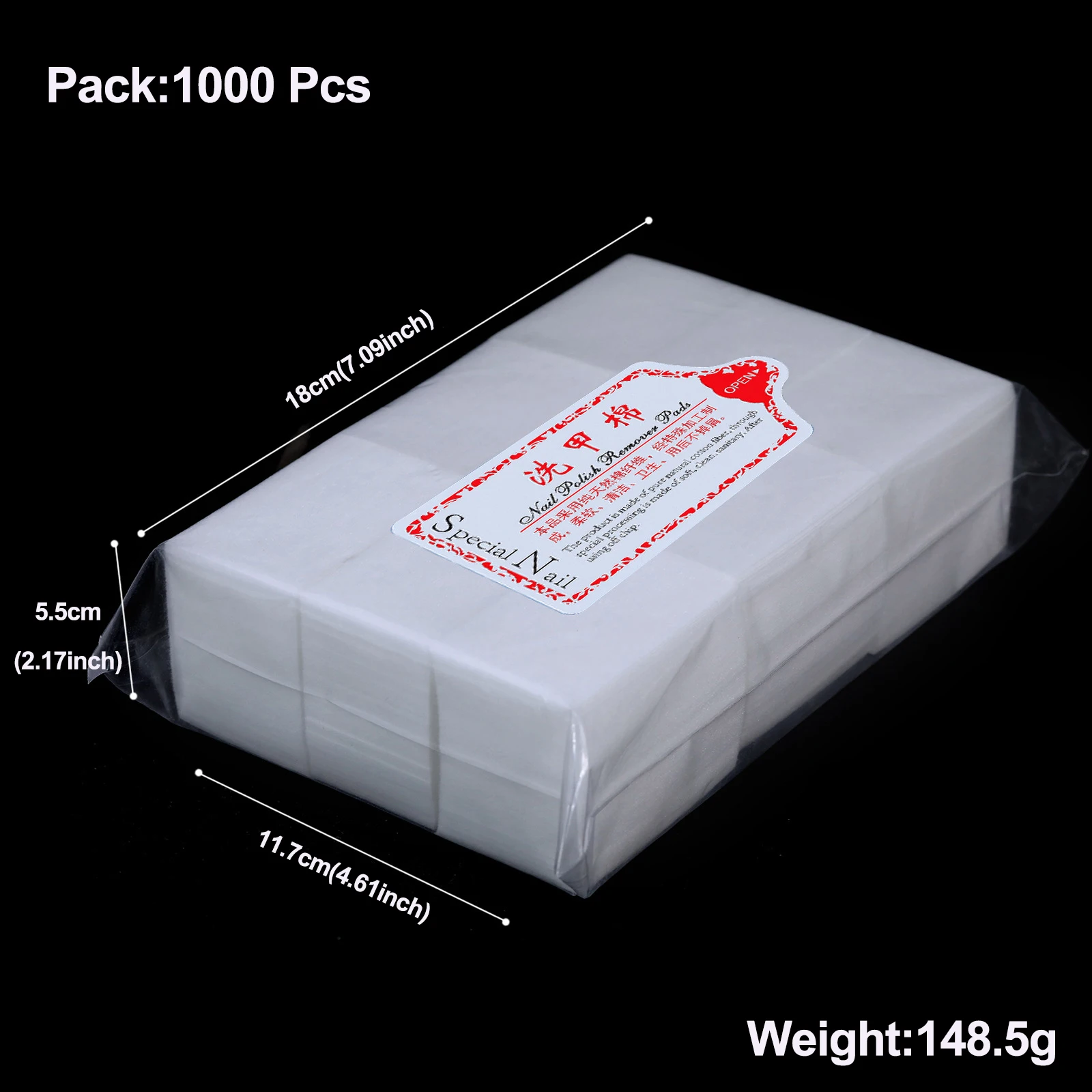 400/500/600/1000 Stück solide, langlebige Nagelwerkzeuge, Maniküre-Gel-Nagellackentferner-Pads, fusselfreie Tücher, 100 % Baumwolle, Serviettenwickel
