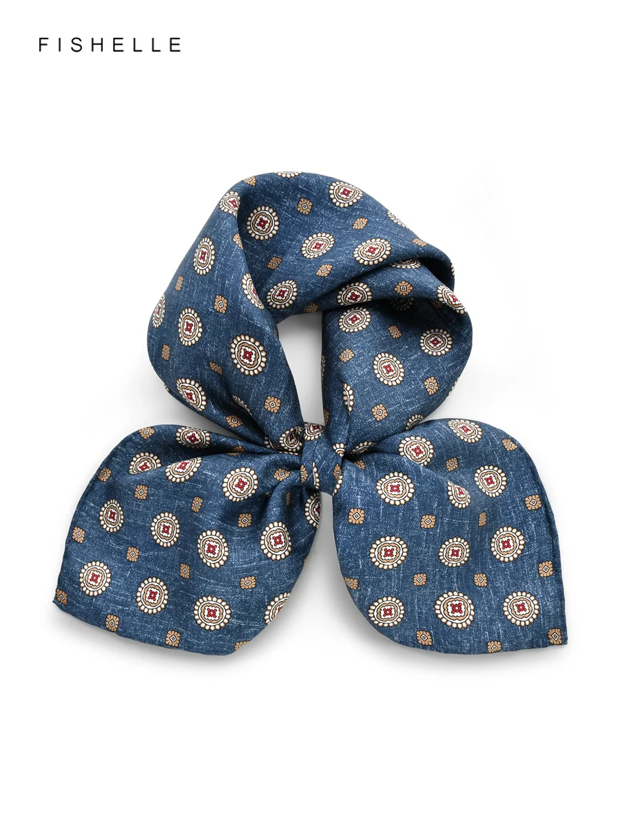 

Dark blue 100% Silk Scarf Twill Men's Pocket Square Lady Wrap Neckerchief Shawl Business Luxury Gift Handkerchief 50cm