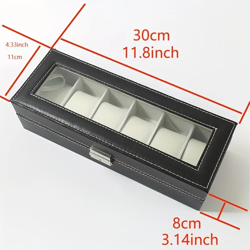 Exquisite hand decorations, mechanical and electronic high-end 6-digit watch box display box, leather storage box, jewelry box