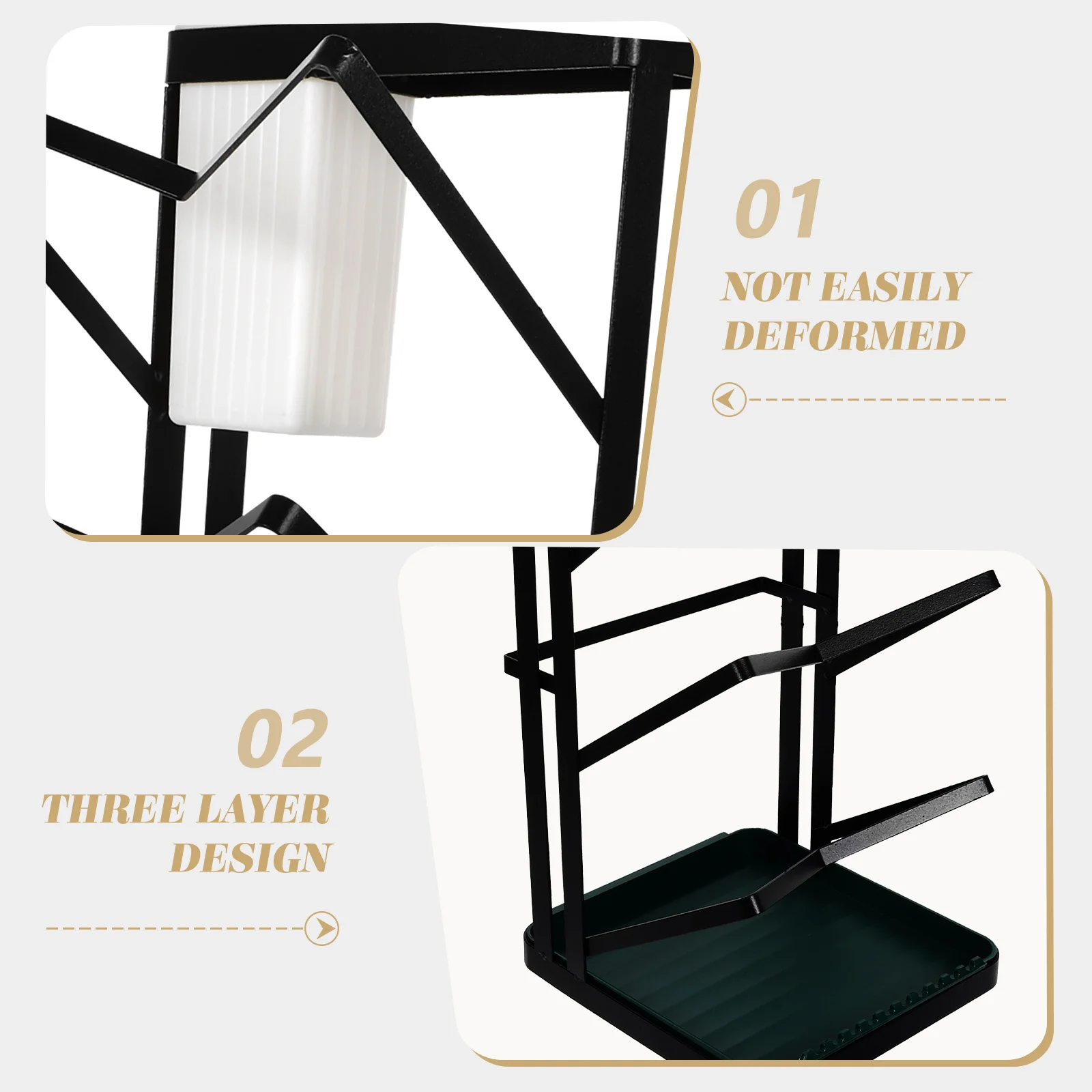 

1pc Drainage Rack Organizer For Kitchen Space Saving Pot Lid Holder With Knife Chopstick Storage, Multi-Tier Countertop