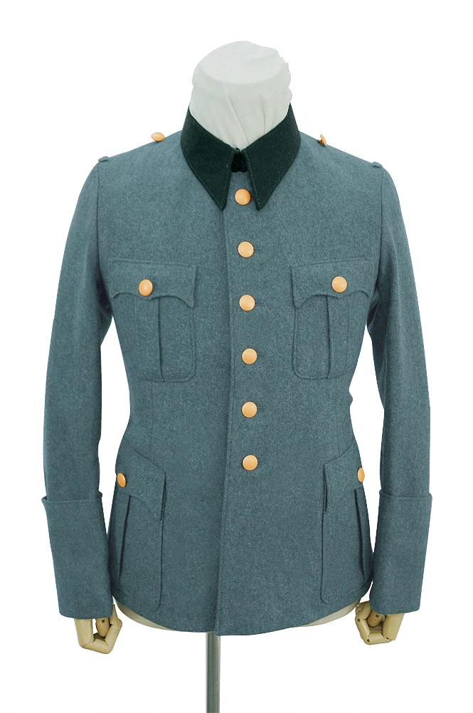 GUWI-B011-GEN Police General Wool Service Tunic Jacket  With Deep Green Collar 6 Buttons