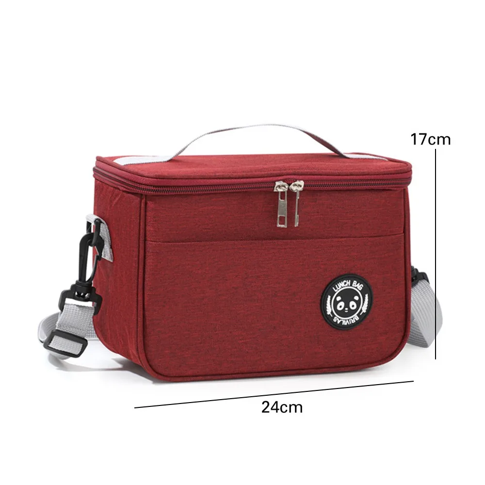 حقيبة غداء ذات سعة كبيرة مع حزام قابل للتعديل بطبقة مزدوجة حقيبة يد للتخييم سميكة قابلة للطي صندوق معزول للطعام