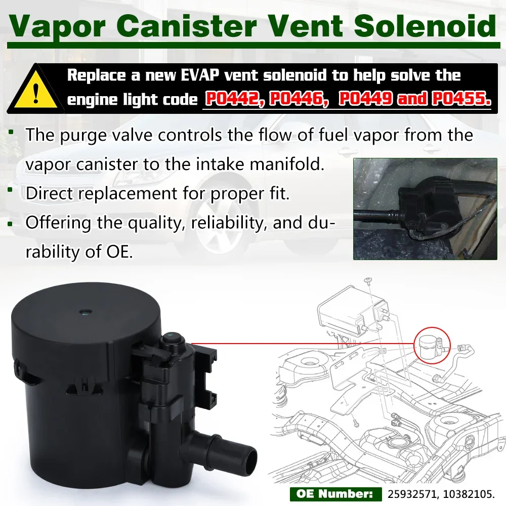 OYOTE 214-2149 25932571 Vapor Canister Purge Vent Solenoid Valve EVAP For 03-10 GMC Cadillac Hummer Chevy