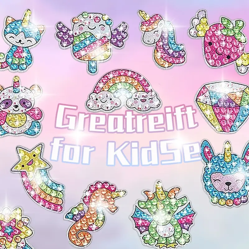 

DIY 12 Stickers Diamond Paintings Kit Create Arts Education Craft Magical Design Cartoon Handmade Toys Children Birthday Gift