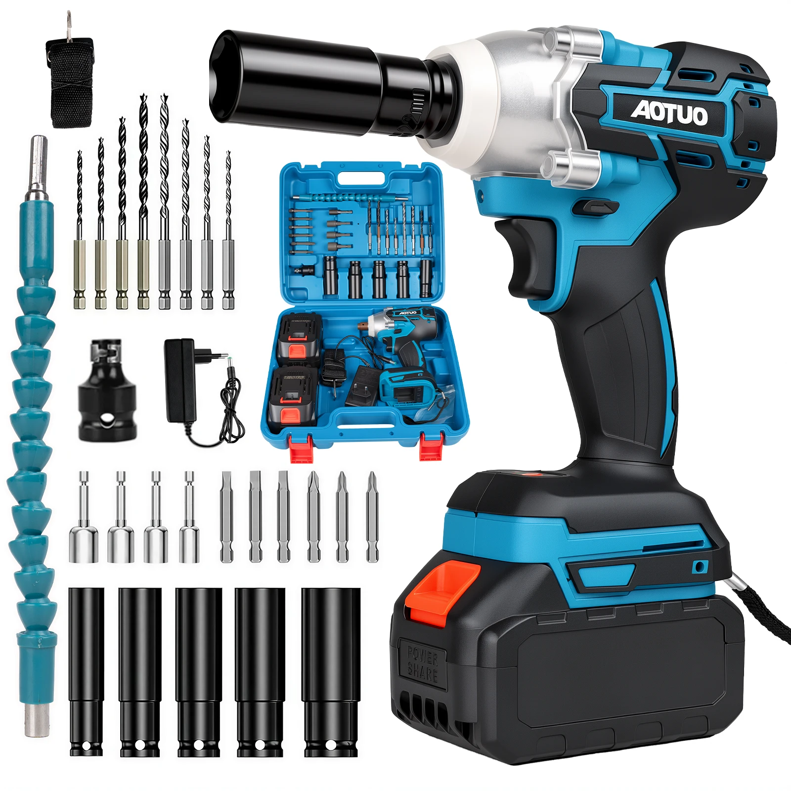 Power Tools Universal Battery - Cordless Impact Wrench Set, Electric Wrench