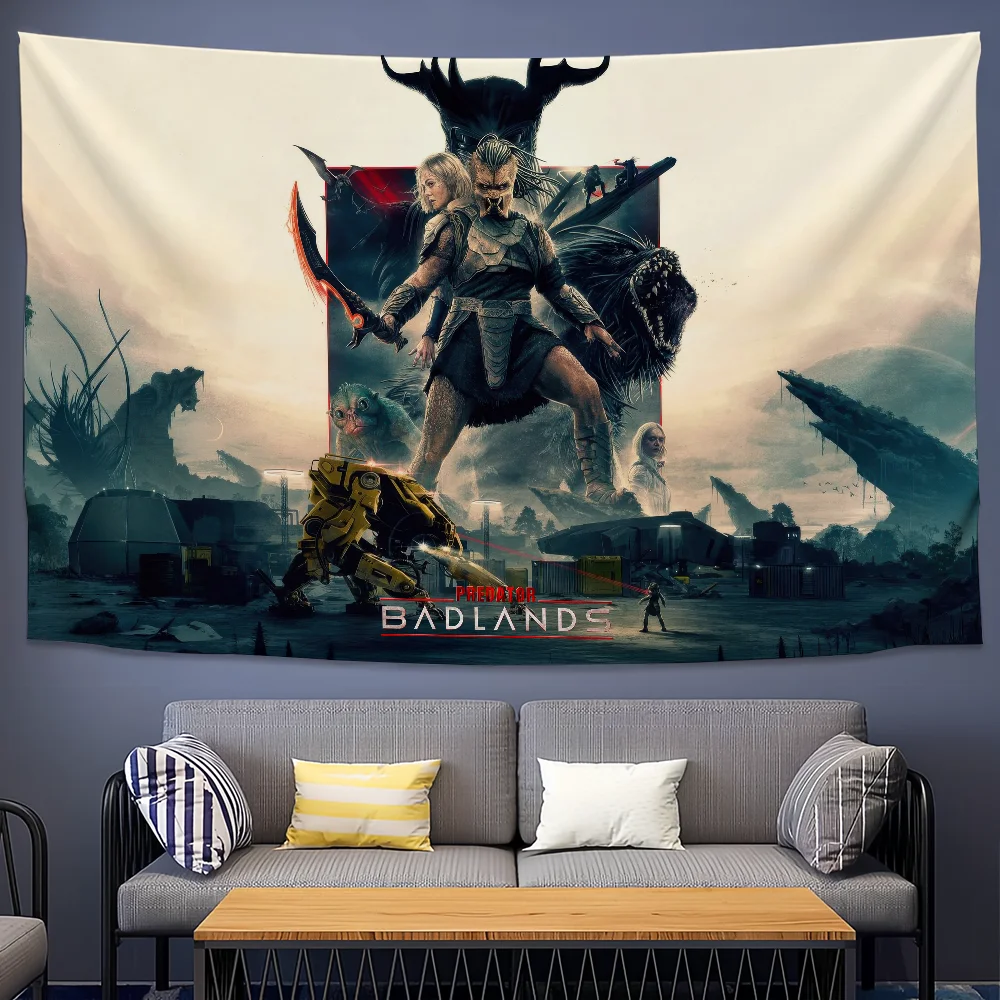 فيلم P-Predator Badlands q العلم أفضل الأسعار الديكور في الهواء الطلق نزهة حفلة الفن معلقة المنزل التخييم حفلة راية بوم