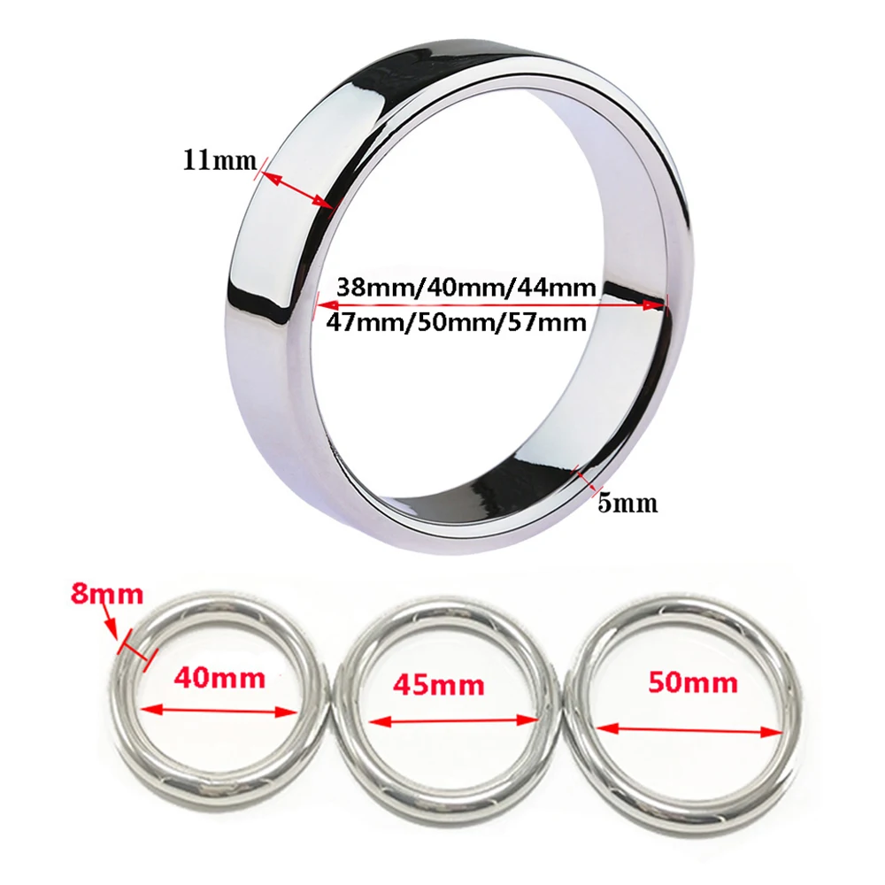 6 sizes Stainless Steel Male Penis Ring Ball Scrotum Stretcher Ejaculation Delay Metal Cock Rings BDSM Sex Toys For Men Cockring - Image 4