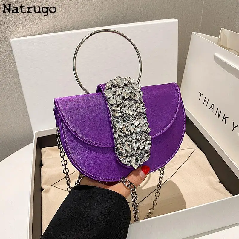 2023 New Women Luxury Evening Bags Shiny Rhinestone Clutch Money Purses Fashion Shoulder Bag Handbag Wedding Party Dinner Bag