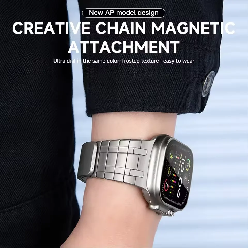 Metal magnetic strap for Apple Watch Ultra 3/2 49mm S11-10 46mm 42mm bracelet iwatch 9 8 7 6 5 SE3 45mm 41mm 44mm 40mm wristband