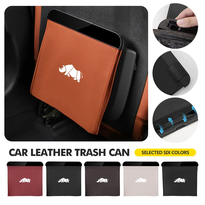 Bolsa de basura de cuero para coche, bolsa de almacenamiento de basura impermeable plegable para Suzuki Jimny b74 jb23 jb64 jb43 jb53 jb32