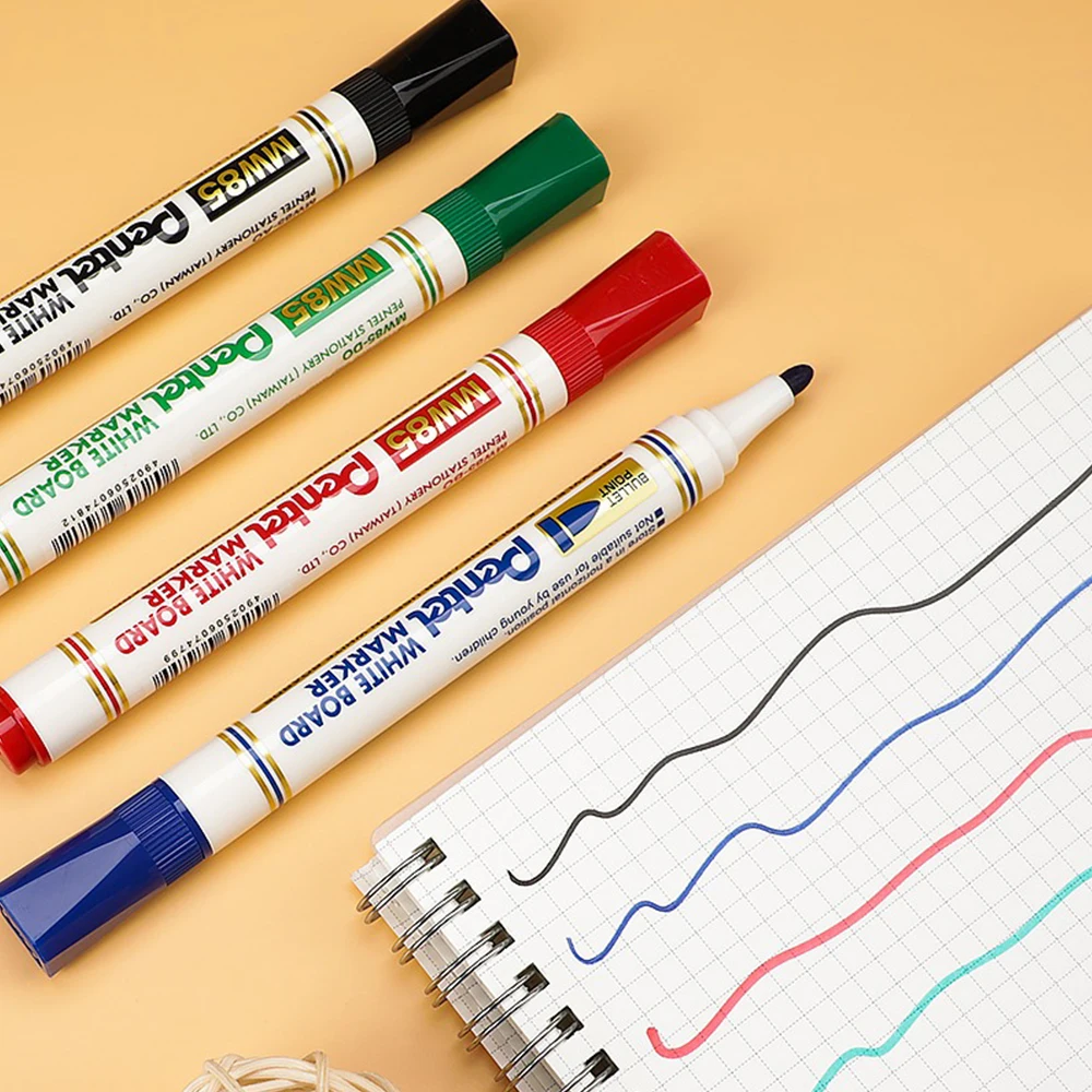 Imagem -04 - Pentel Whiteboard Pen Marker Grande Capacidade Impermeável Fácil de Limpar sem Rastreamento Escola Professor Suprimentos para Sala de Aula Mw85 Pcs