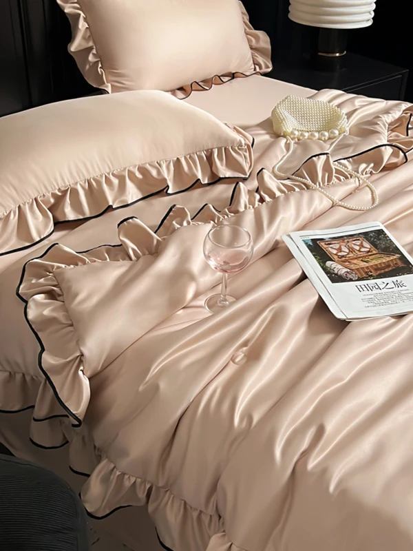 

Light Weight Ice Silk Air Conditioner Quilt Summer Cooln Four Piece Set Waable Lyocell Double Bed Summer Blanket