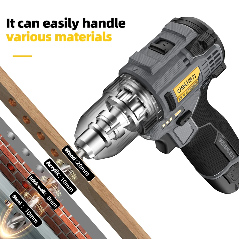 12V Cordless Electric drill Multifunctional Screwdriver Rechargeable Electric Drill Lithium Battery 1400rpm Speed Power Tool