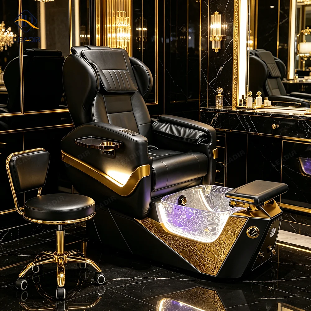 2026 New Design Professional Durable Electric Adjustable Backrest Luxury Foot Spa Pedicure Chair With Massage