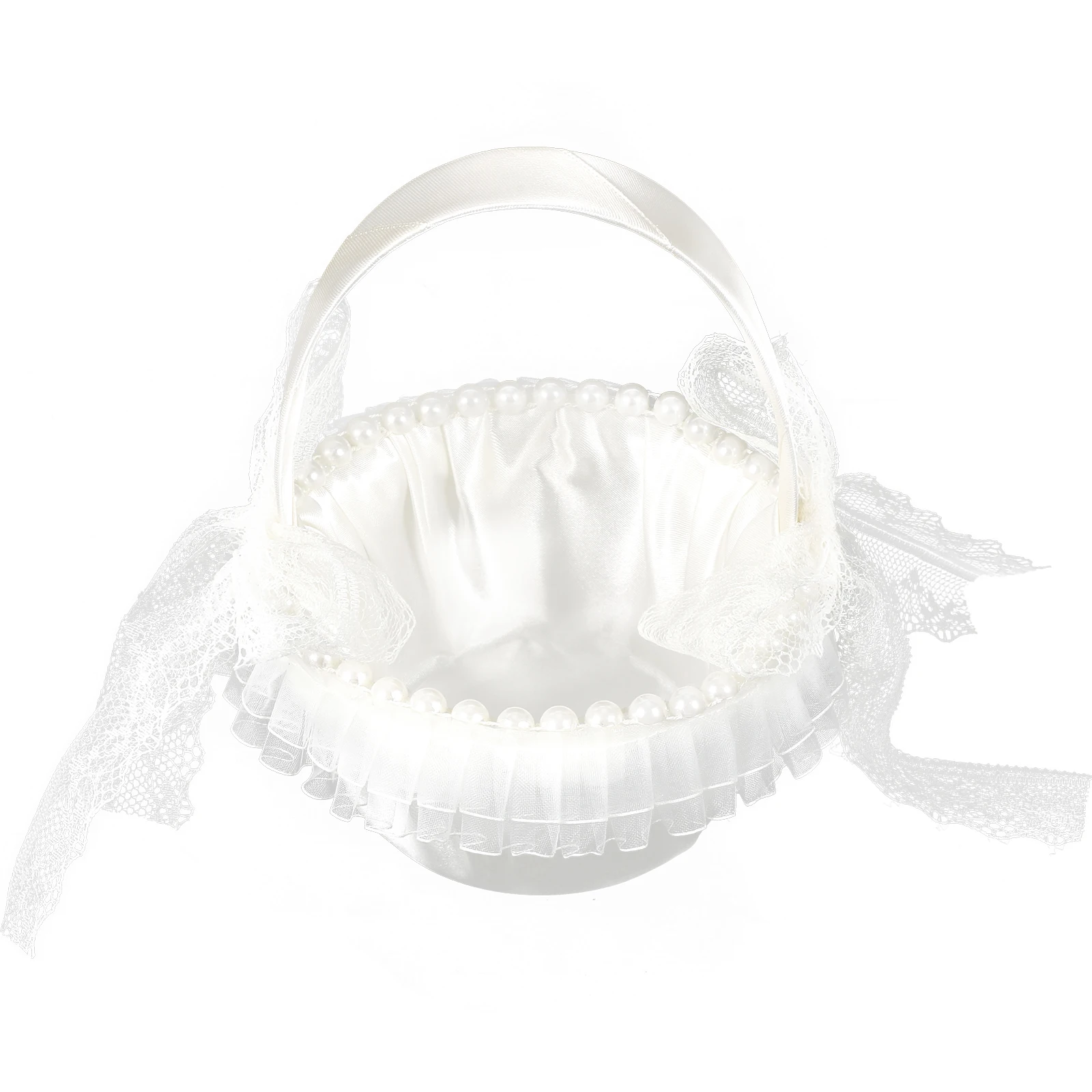 

Satin Lace Girl Basket Wedding Wedding Favors Basket Supplies Bridal Petal Baskets Girls AccessoryFlowers Storage