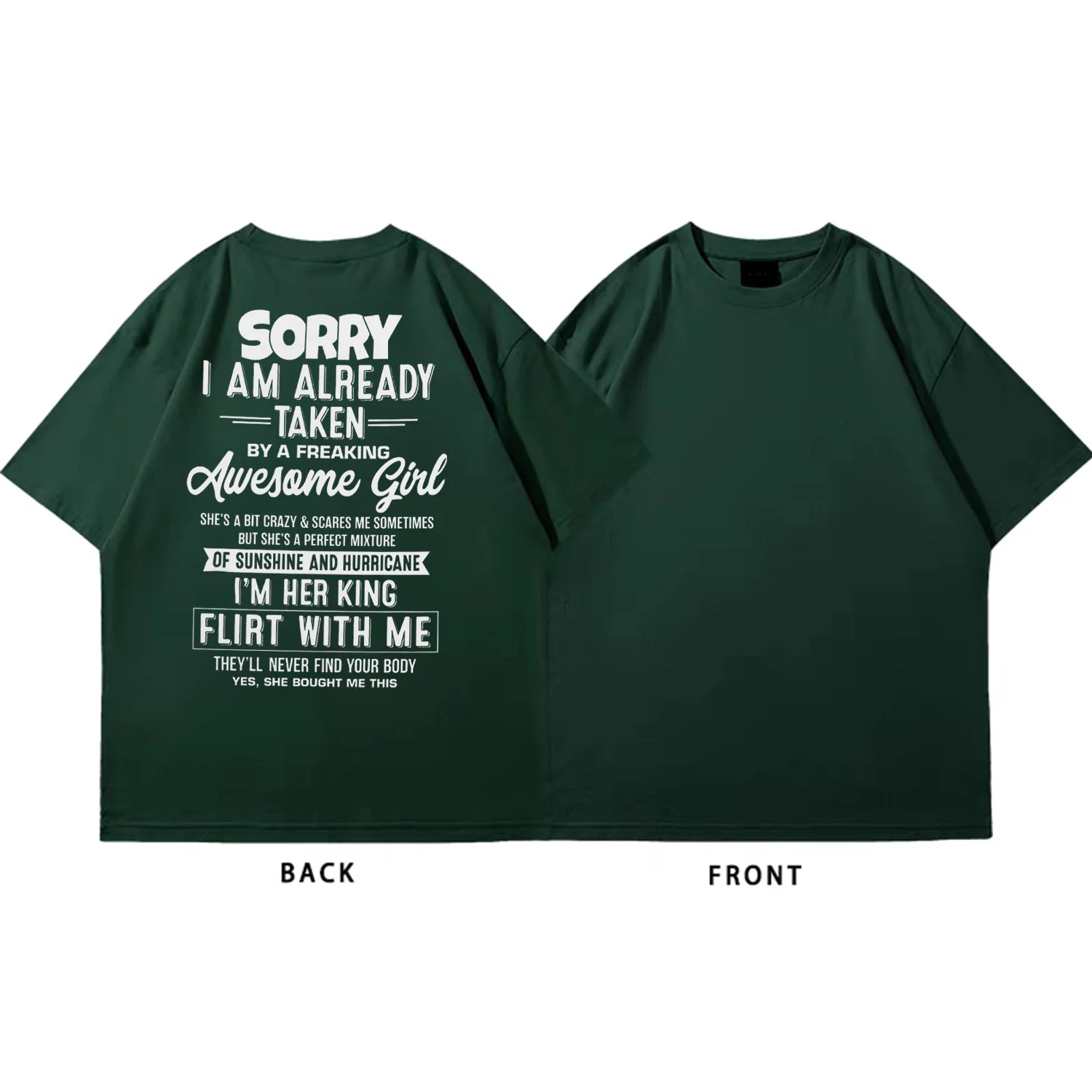 تي شيرت "معذر بالفعل" "أنا في حب فتاة رائعة" قميص رجالي قطن 100% مضحك ومسلي #3