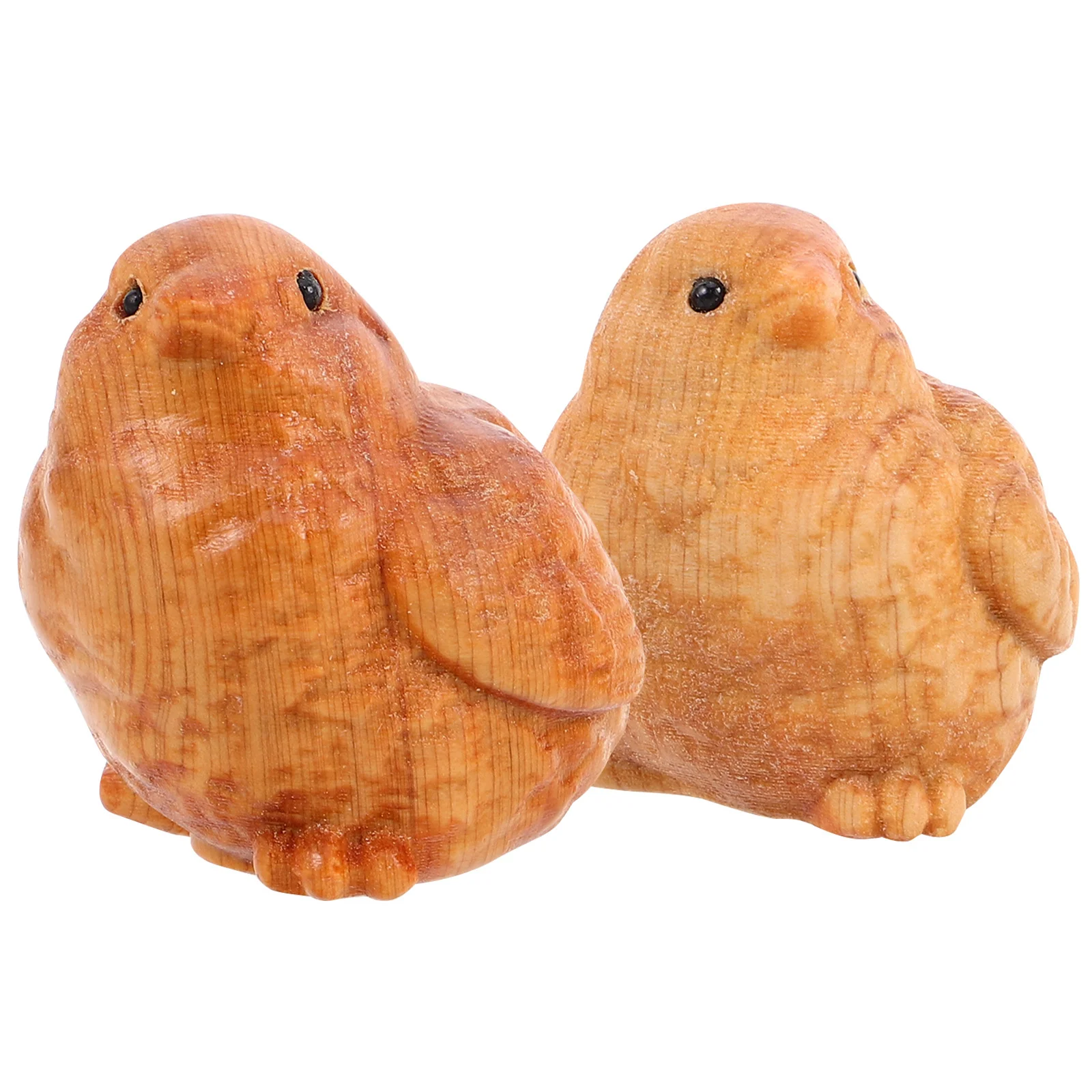 

2pcs Exquisite Wood Carving Craft Mini Simulation Chicken Handmade Wooden Animal Figurines For Home Office Farmhouse Decor