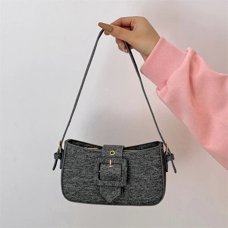 

Fashion Design Denim Handbag Bag Female Designer Popular New High-end Casual Shoulder Messenger Bag Portable Women's Bag