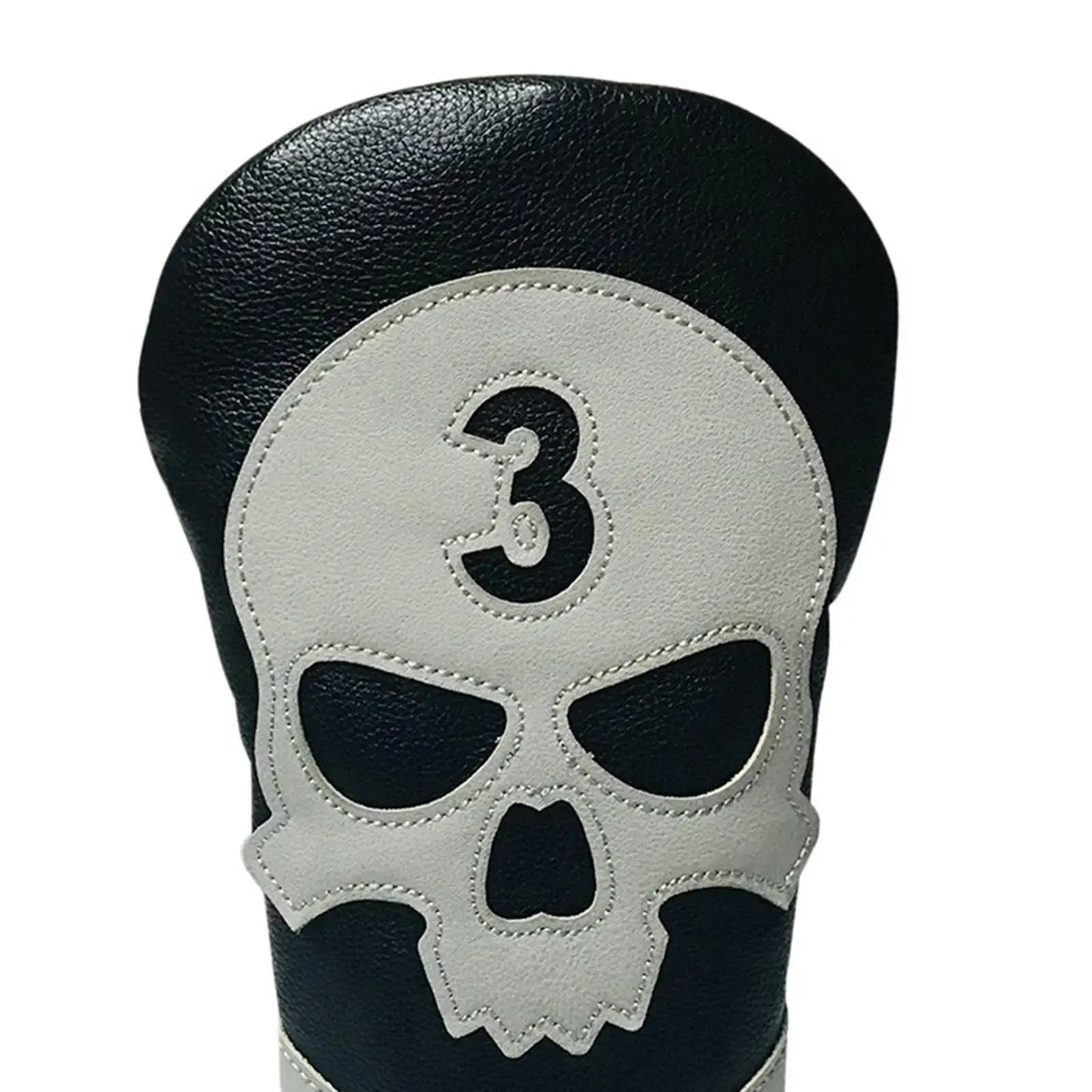 Skull Golf Headcover Long Neck PU Leather Golf Cover Headcovers for Golf Iron Protection and Gifts