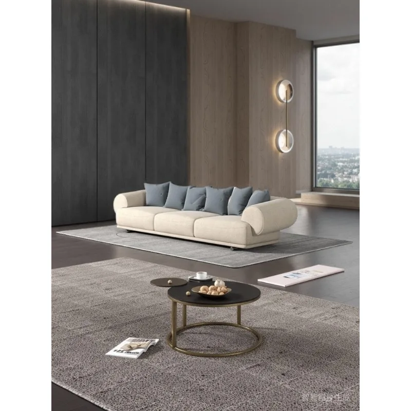 

Cream-themed homestay minimalist modern three-person seating for small apartments, living room, Japanese fabric sofa