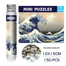 150pcs Jigsaw Puzzle Test Tube Van Gogh Sunflower Japan The Great Wave Off Kanagawa Famous Oil Paintings Puzzle Christmas Gift