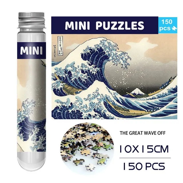 150 sztuk Puzzle probówka Van Gogh słonecznik japonia wielka fala Off Kanagawa słynne obrazy olejne Puzzle prezent na boże narodzenie