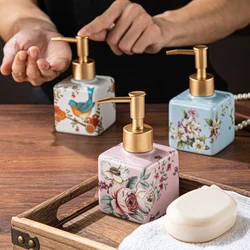 American ceramic hand sanitizer bottle bathroom homestay hotel shower gel empty bottle separate bottle press dispenser