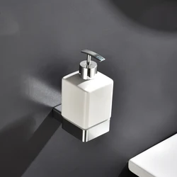 Lotion Dispenser Wall Mounted Liqid Soap Holder Ceramic Holder Aluminum Shampoo Bottle Bathroom Accessories Wash Lotion Holder
