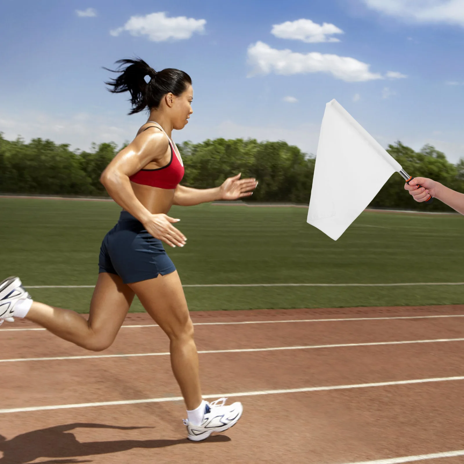 4 قطعة أعلام الحكم الرياضية ألوان نابضة بالحياة قبضة مريحة كرة القدم الكرة الطائرة خط القاضي أدوات إشارة العلم Linesman الحكم العلم #1