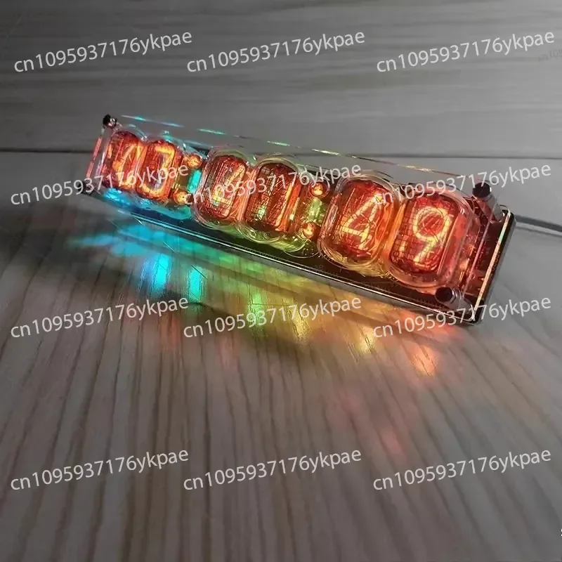 6-bit IN12 Nixie Clock, Glow Tube Clock, with 12/24-hour Switching/timer on/off/delayed Off Functions. Computer Desk Matching
