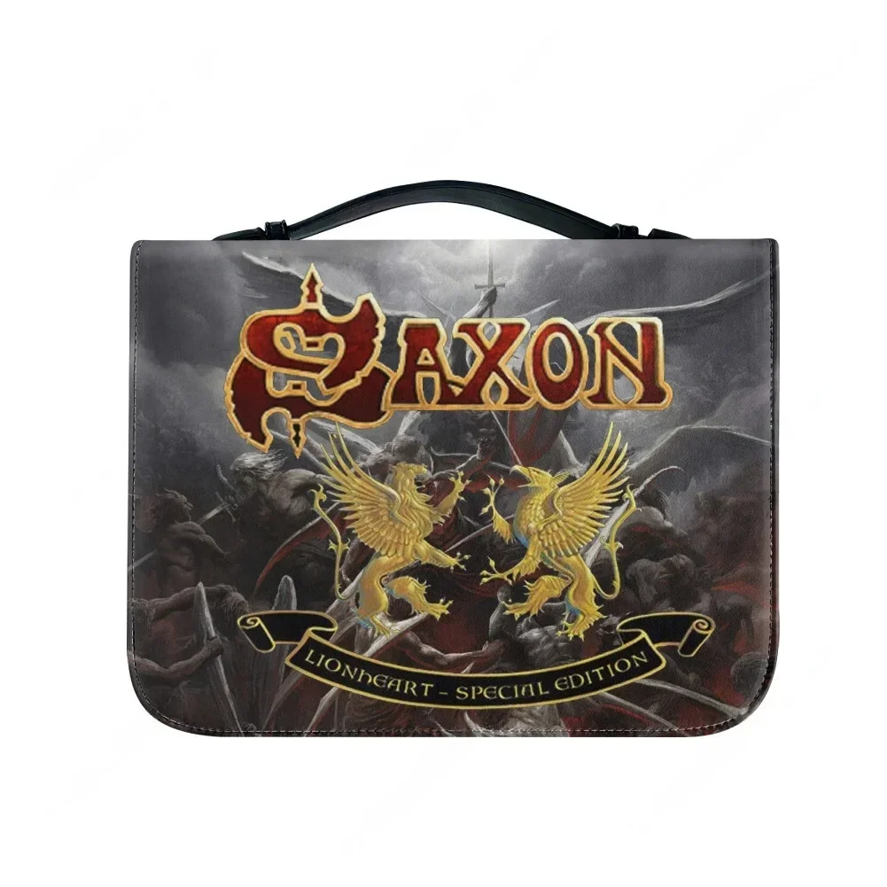 

Сумка для Библии Saxon Heavy Metals Band, христианские подарки, персонализированный чехол для Библии, водонепроницаемая кожаная сумка с карманами, чехол-упаковка