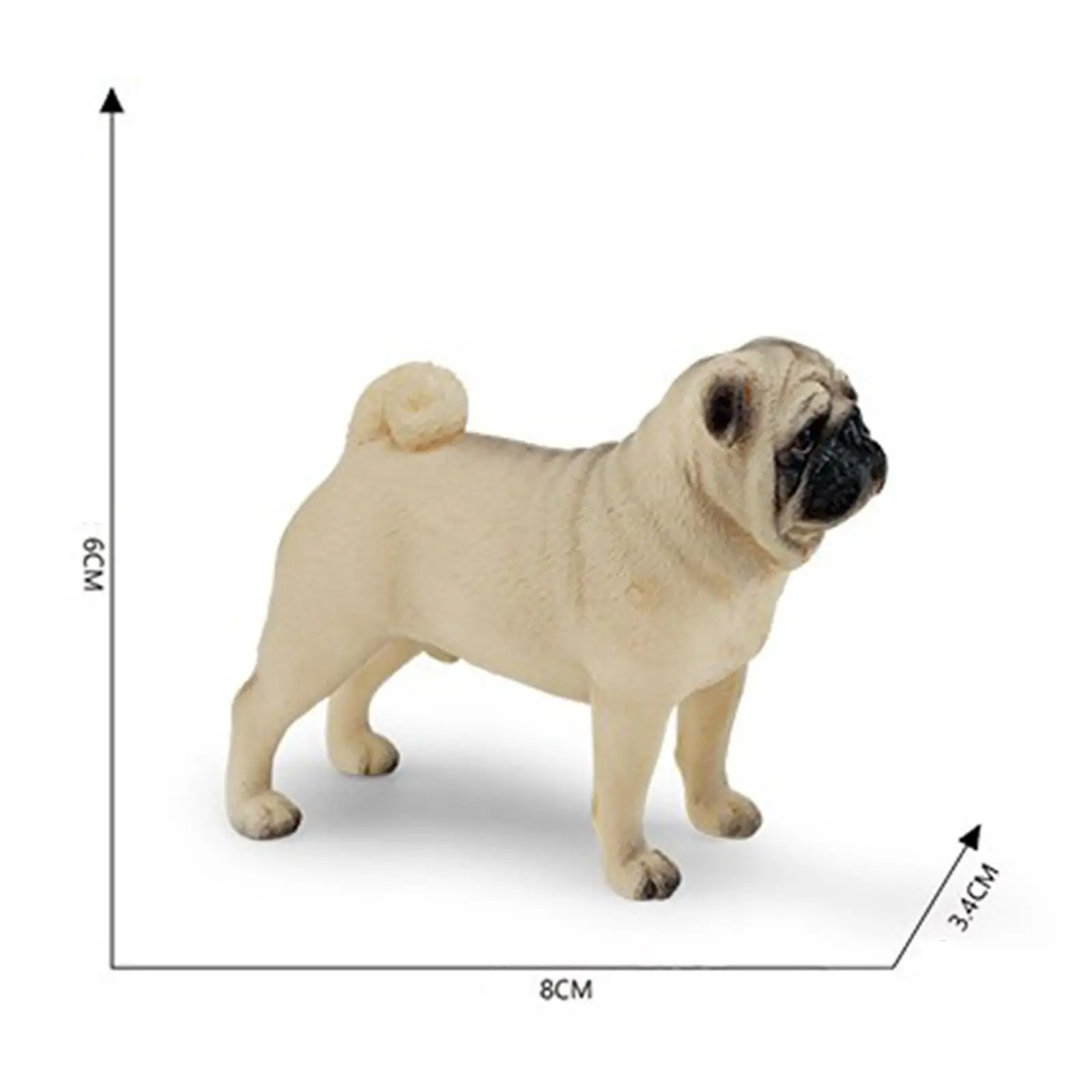 Figura de perro realista Shar Pei chino en miniatura, juguete realista de 2,36 pulgadas de alto