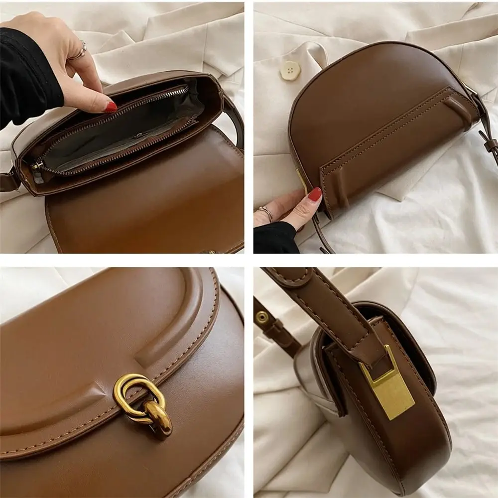 Elegante bolsa de couro PU, bolsa tiracolo estilo coreano, bolsa monocromática das axilas, bolsa de ombro para viagem, design de moda