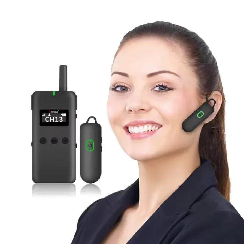 Multilingual UHF Wireless Tour Guide System Two-Way Audio with Headset Long-Lasting 30 Hours YARMEE YT500 3000mAh Battery
