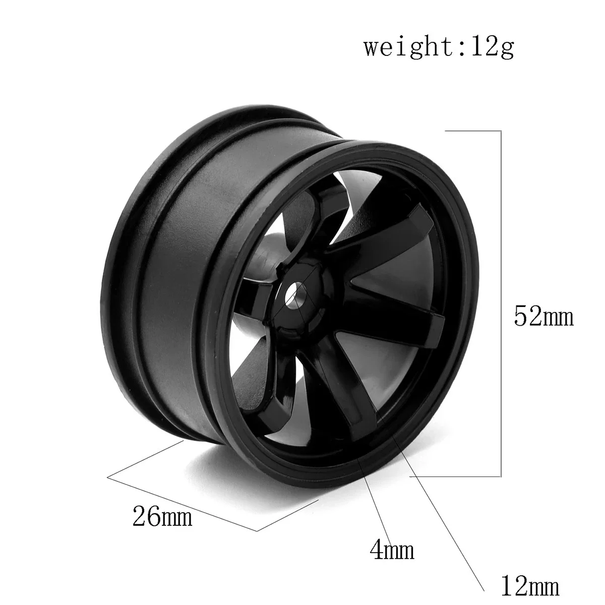 4 STUKS Plastic Velg Band Hub Band 52*26mm voor Kyosho HSP HPI RGT LC PTG-2 Tamiya TT02 1/10 RC Racewagen Rally Truck Auto's