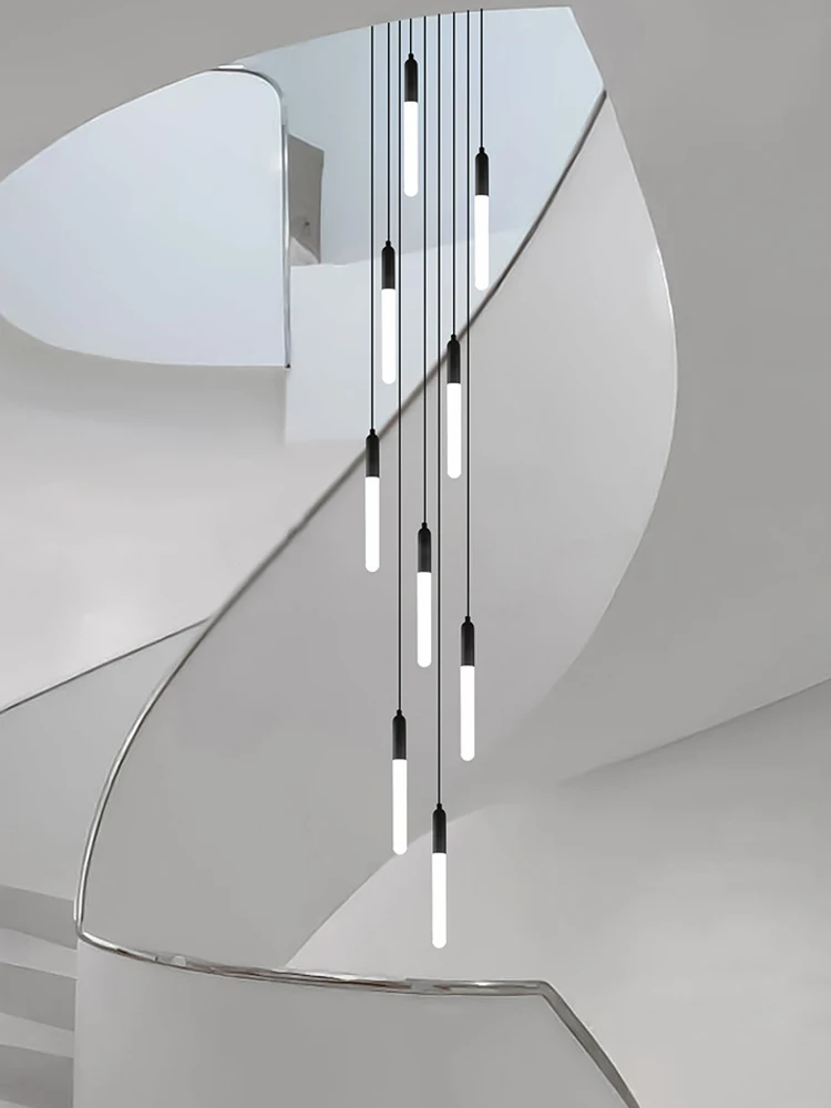 الحديثة الشمال نمط LED الثريا فيلا معلقة الفاخرة الدرج قلادة ضوء غرفة المعيشة ضوء السقف ضوء غرفة نوم المطبخ