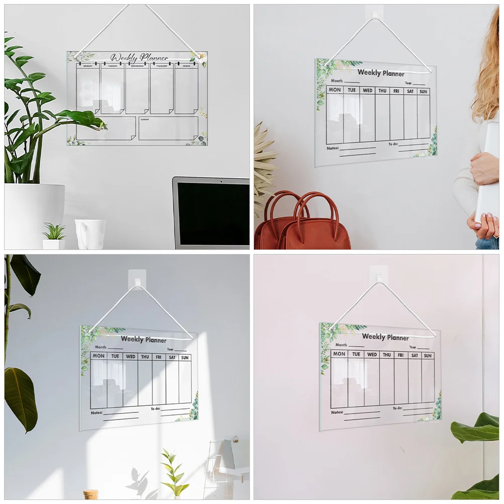 

1Set Hanging Acrylic Memo Board Safe Reliable Home Office Use Clear Handwritten Erasable Note Board Office Supply