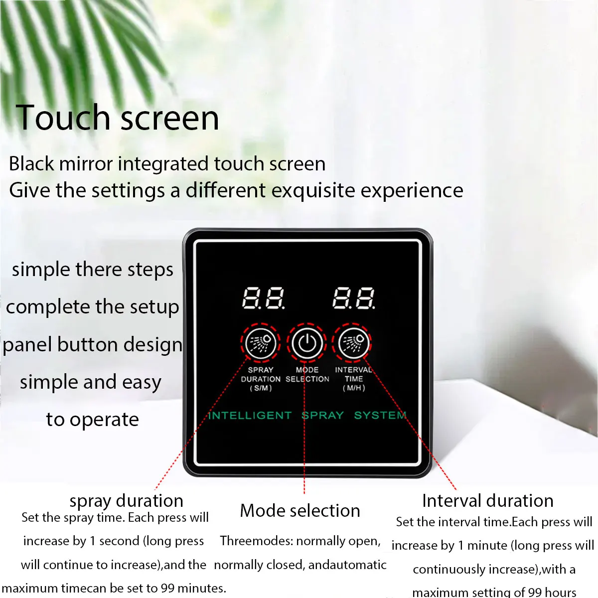 Touchscreen Automatischer Nebel Regenwald Spray Intelligenter ökologischer Zylinder Elektronischer Timer Sprinkler System Kit Steuerung – Detail 11