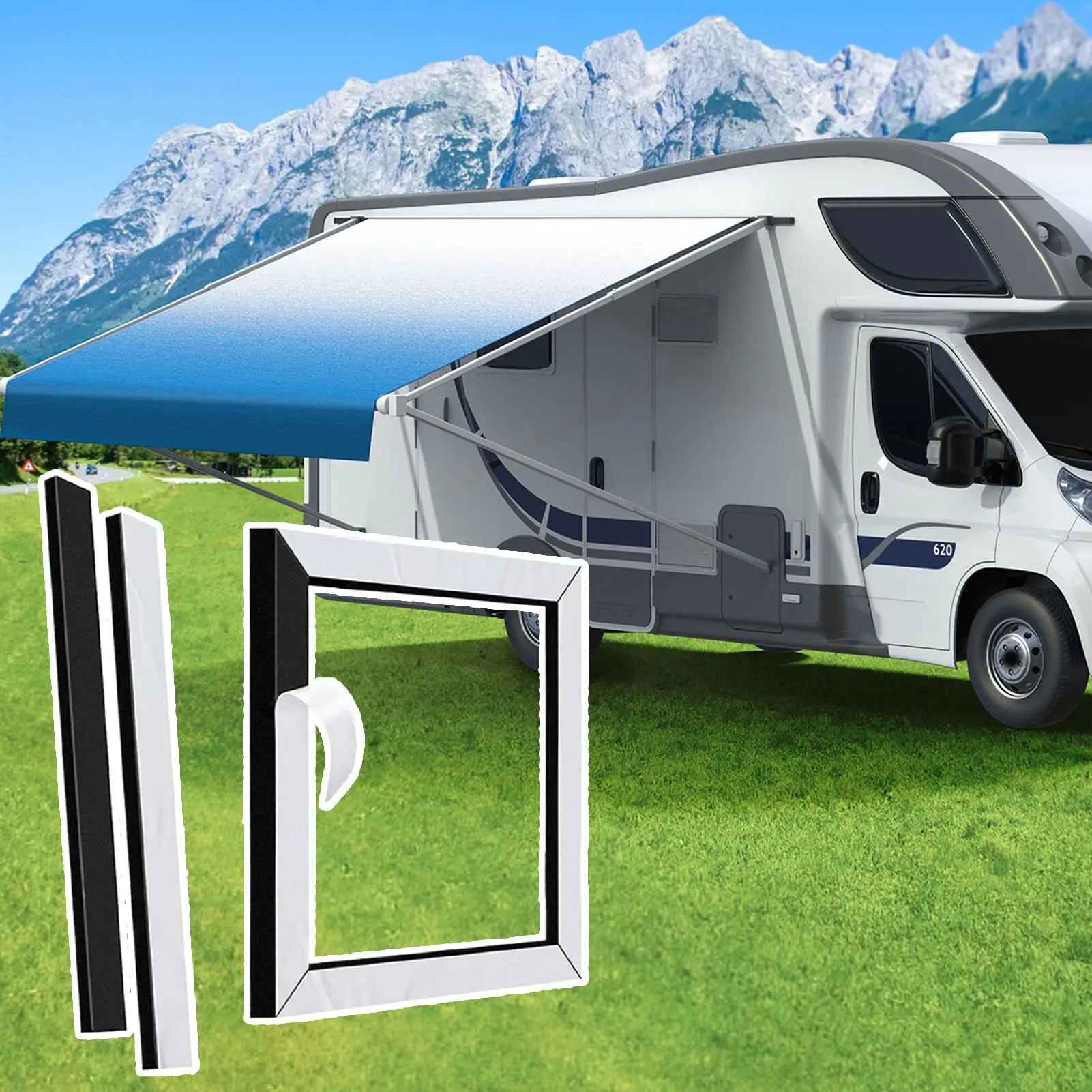 

RV Roof Air Conditioner Gasket Self-Adhesive Picture Frame Gasket RV AC Seal Kit For Trailer Camping Car Outdoor Road Trip Long