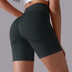 Sport Hoge Taille Shorts Vrouwen Breien Elastische Leggings Naadloze Butt Lift Trainning Running Yoga Fitness Driedelige Broek