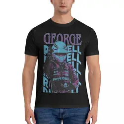 George-メンズ半袖Tシャツ、半袖服、純綿製、クルーネック、f1、4xl、5xl