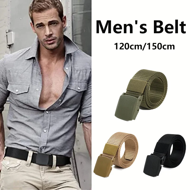 New Men's Automatic Buckle Belt Outdoor Hunting Hiking Daily Work Sports Tactical Waist Belt Hunting Clothing Accessory