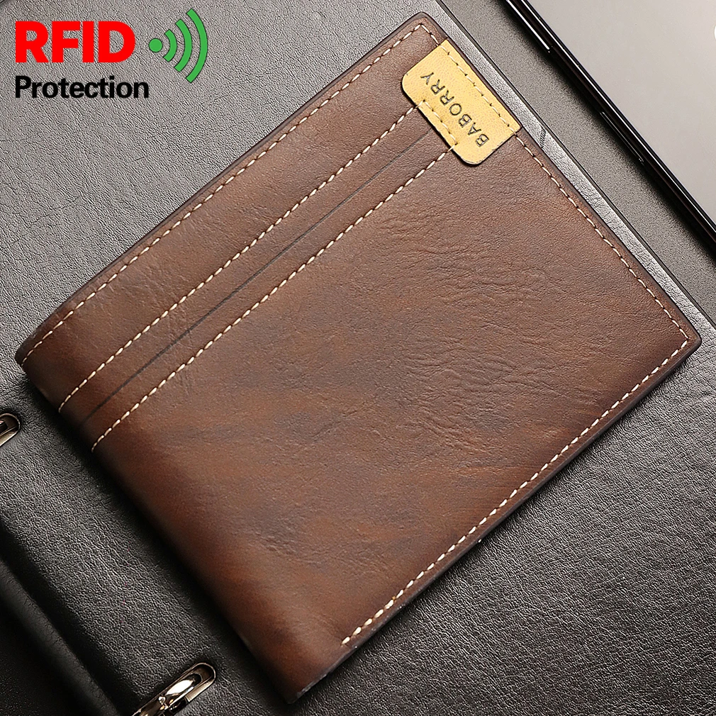 

RFID anti magnetic and anti radio frequency identification men's bag successful men's new wallet card bag short wallet