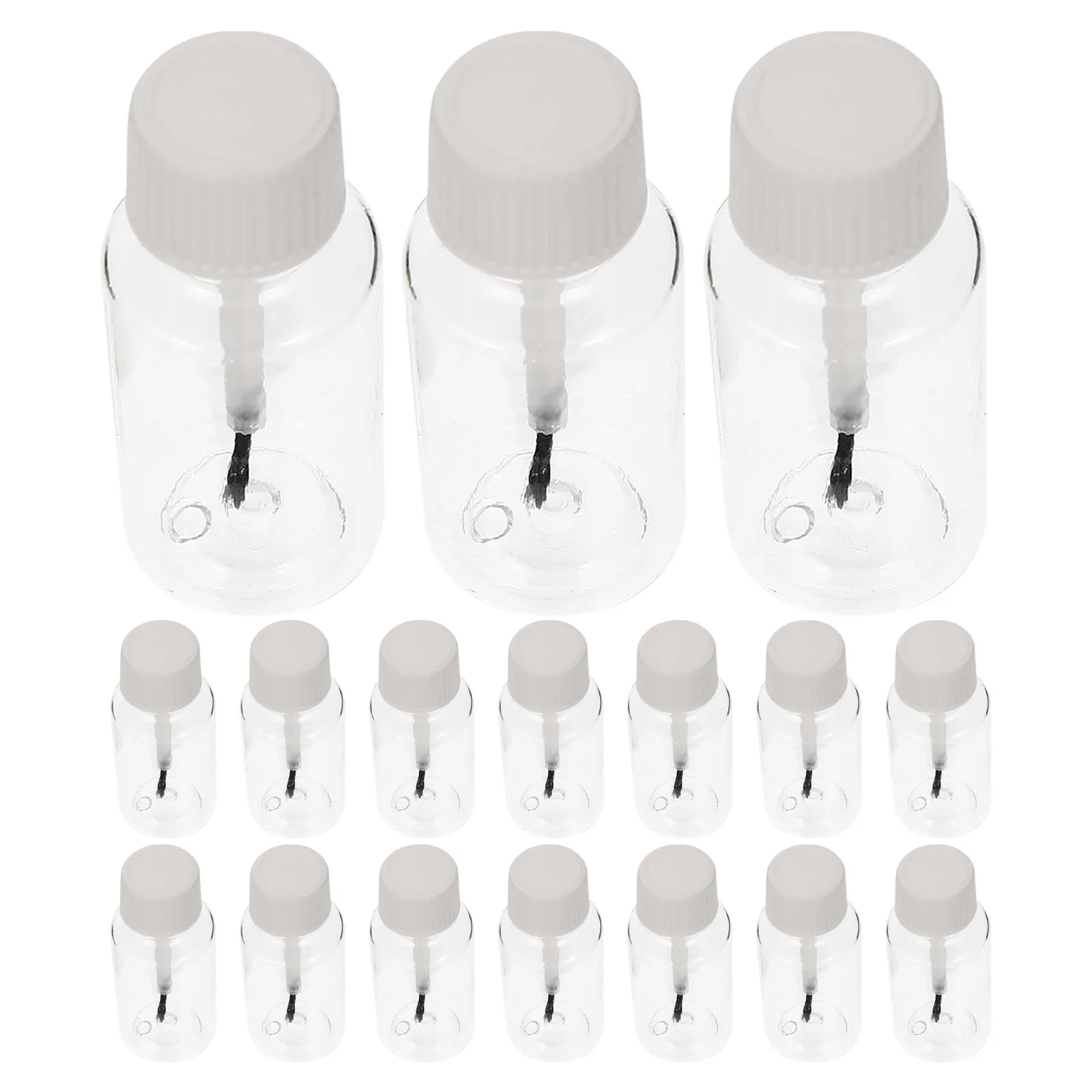 20Pcs High-Transparency Pet Nail Art Brush Bottles 20Ml Refillable Empty Gel Polish Containers for Travel Nail Care DIY
