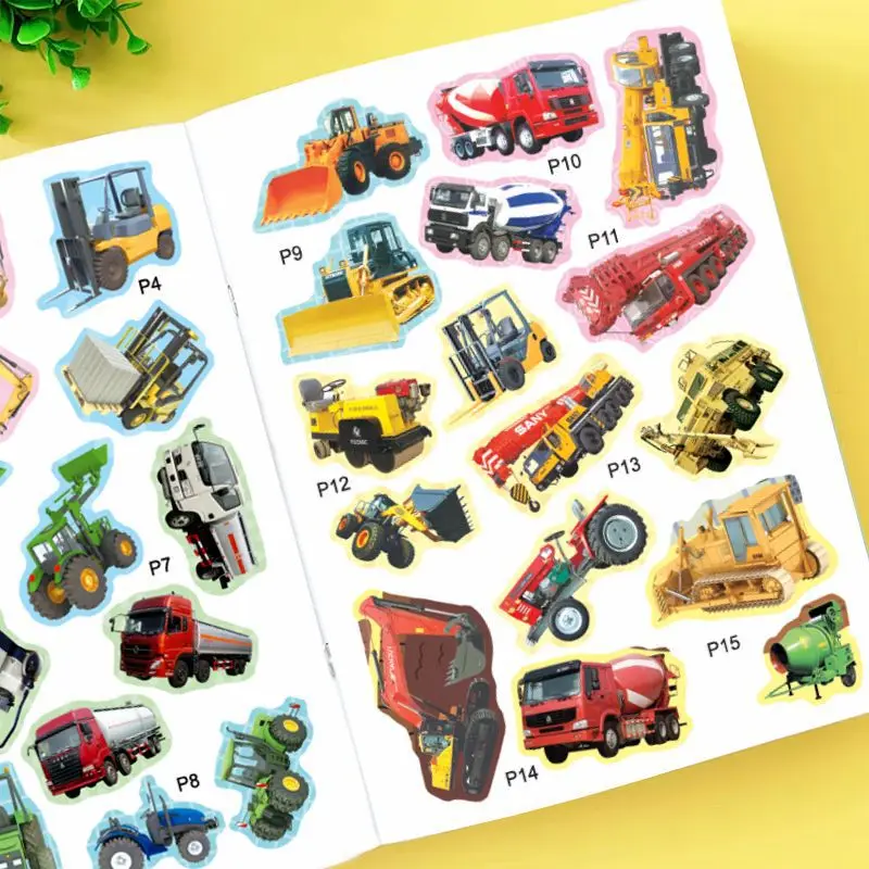 Scenario experience car stickers, children's and boys' engineering vehicles, toys, birthday gifts, concentration games