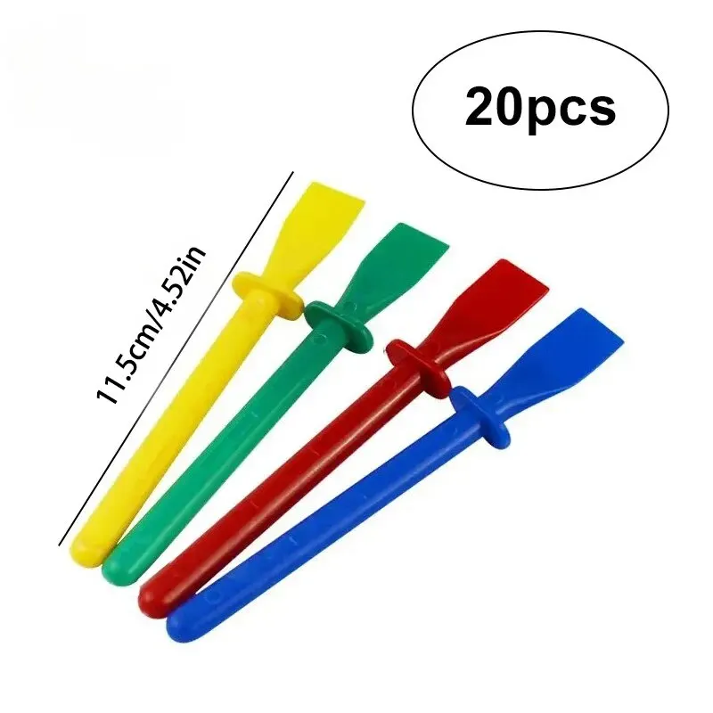 20pcs Glue Spreaders,Polypropylene Glue Smear Sticks Applicator, Painting Scrapers For Handmade DIY Art Leather Craft Tool