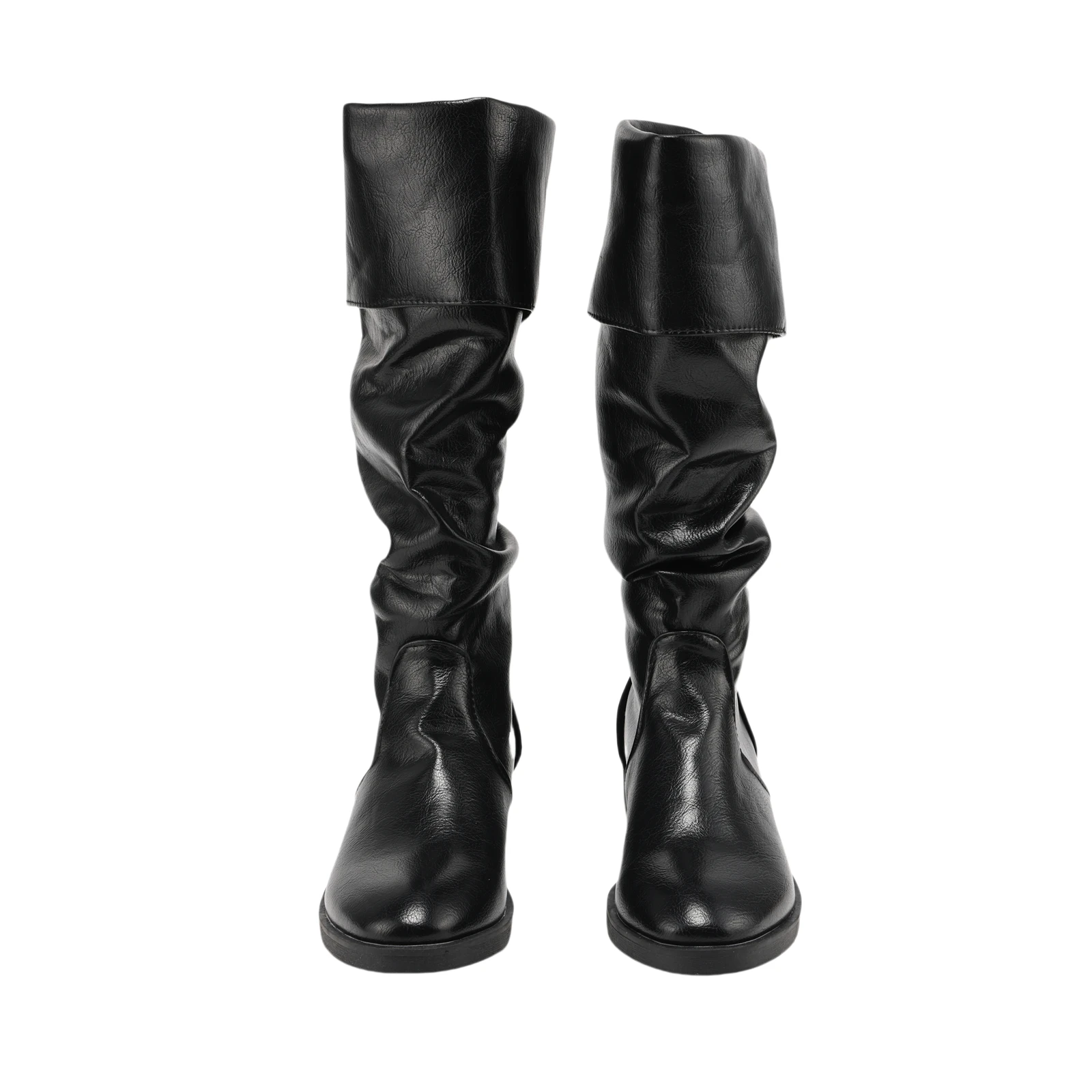 Renaissance Mittelalterliche Ritter-Piratenstiefel im Western-Stil, Schwarze Flache Jazz-Stiefel, Unisex, zum Anziehen, Wadenlang, Gothic Cosplay Schuhe 2026 – Detail 7