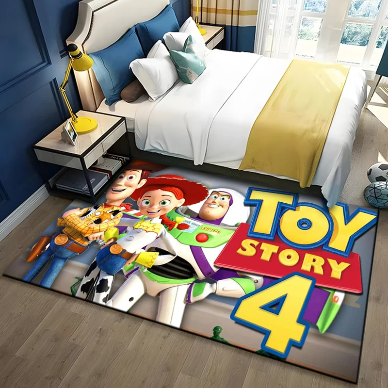 Alfombra de área de Toy Story de dibujos animados de Disney, alfombra 3D para sala de estar, dormitorio de niños, sofá, cocina, Felpudo de