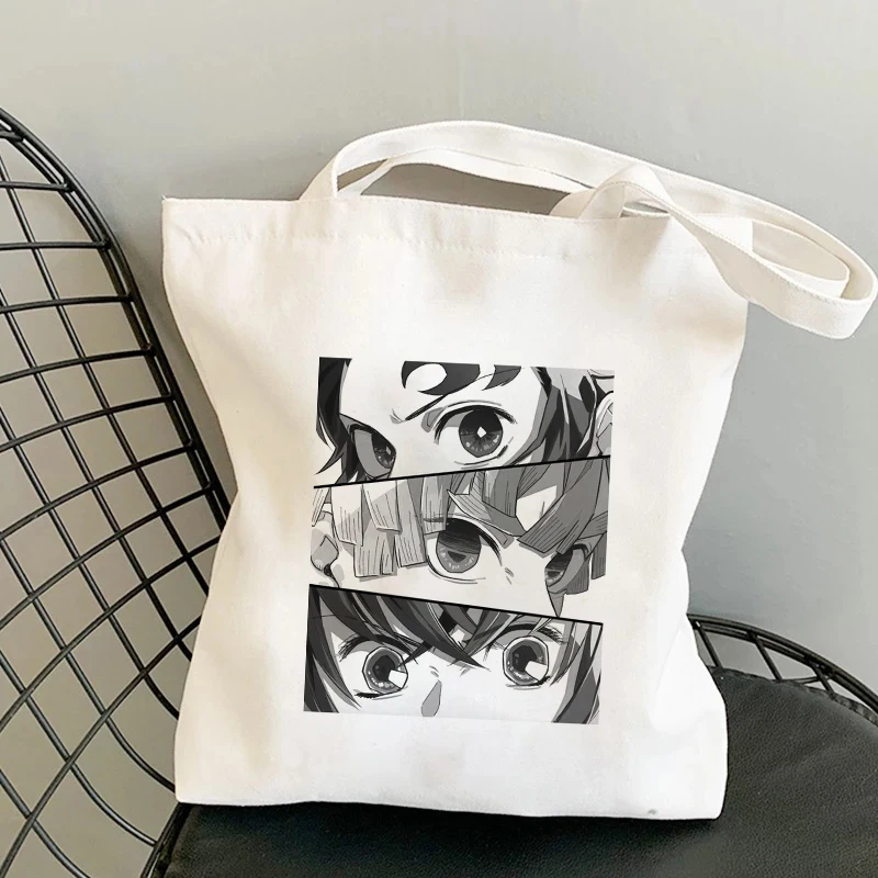 Shopper Einkaufstaschen Anime Dämon Slayer Eco Täglichen Gebrauch Faltbare Handtasche Große Kapazität Tote Bag Handtaschen Harajuku Schulter Taschen