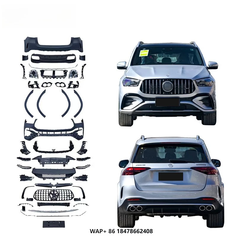

GLE53 Bumper for Benz 2024 GLE W167 Upgrade GLE53 AMG Body Kit Front Bumper GT Grille Diffuser with Exhaust Fender Flare